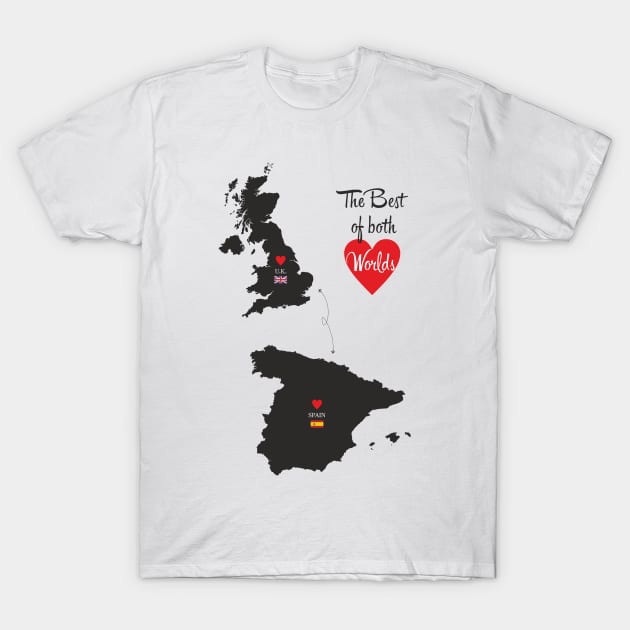 The Best of both Worlds - United Kingdom - Spain T-Shirt by YooY Studio